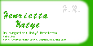 henrietta matye business card