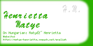 henrietta matye business card